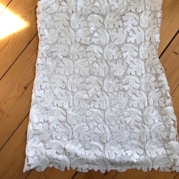 BCBG WHITE PARTY sequins lined dress 12